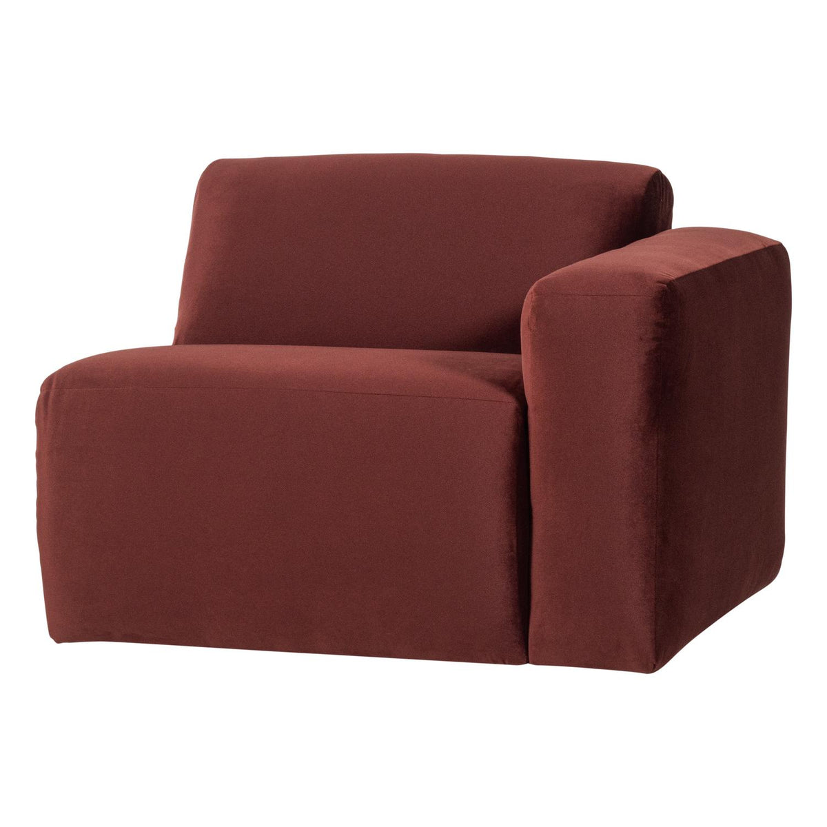 WOOOD Mojo Base 1-zits bank arm rechts velvet Kastanjebruin