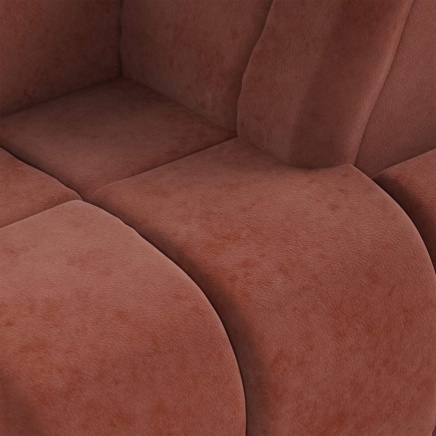 HKliving Wave bank right high arm Royal Velvet Magnolia