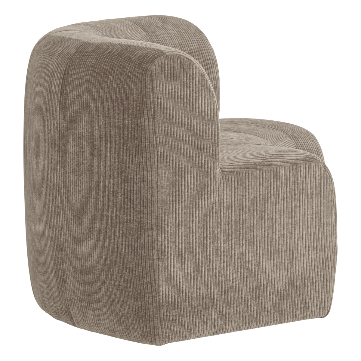 WOOOD Mojo Base eetbank halfronde hoek rugleuning rib Donkerzand