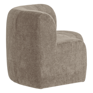 WOOOD Mojo Base eetbank halfronde hoek rugleuning rib Donkerzand