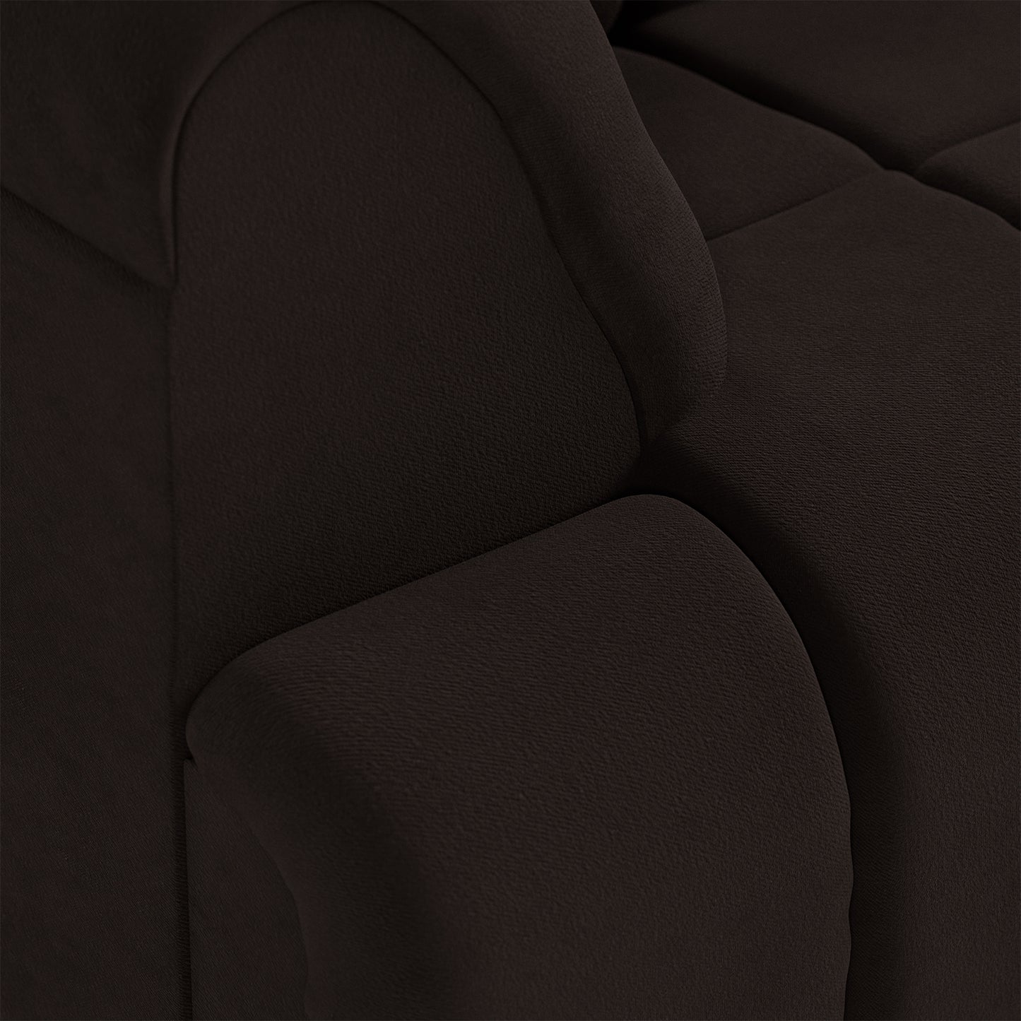 HKliving Wave bank left high arm Royal Velvet Espresso