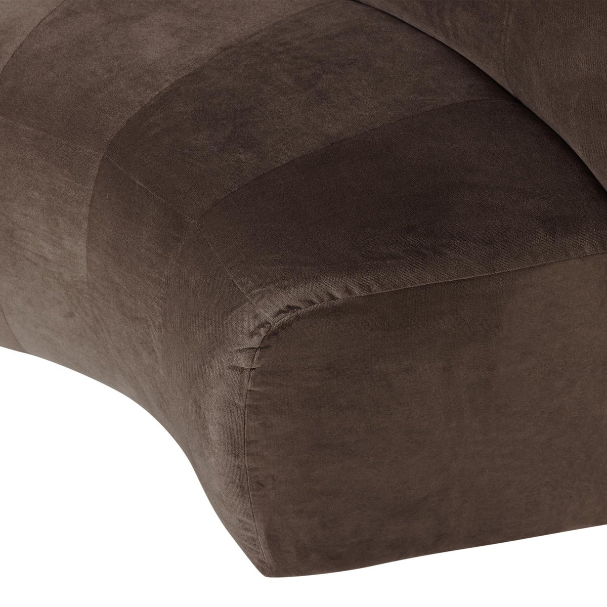 WOOOD Mojo Base eetbank halfronde hoek rugleuning velvet Bruin