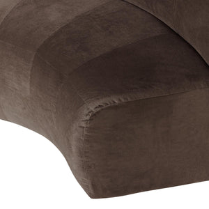 WOOOD Mojo Base eetbank halfronde hoek rugleuning velvet Bruin
