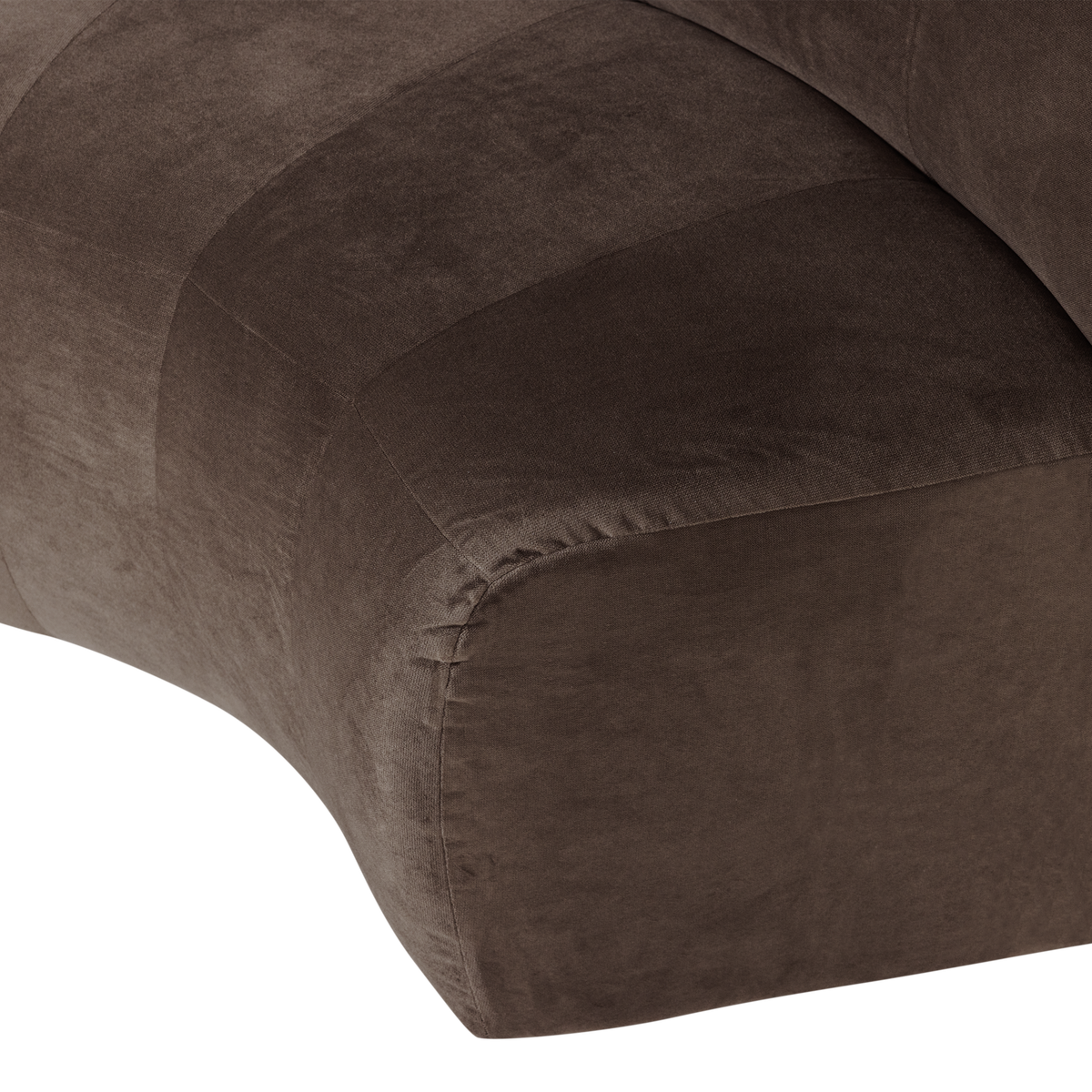 WOOOD Mojo Base eetbank halfronde hoek rugleuning velvet Bruin