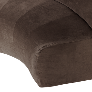 WOOOD Mojo Base eetbank halfronde hoek rugleuning velvet Bruin