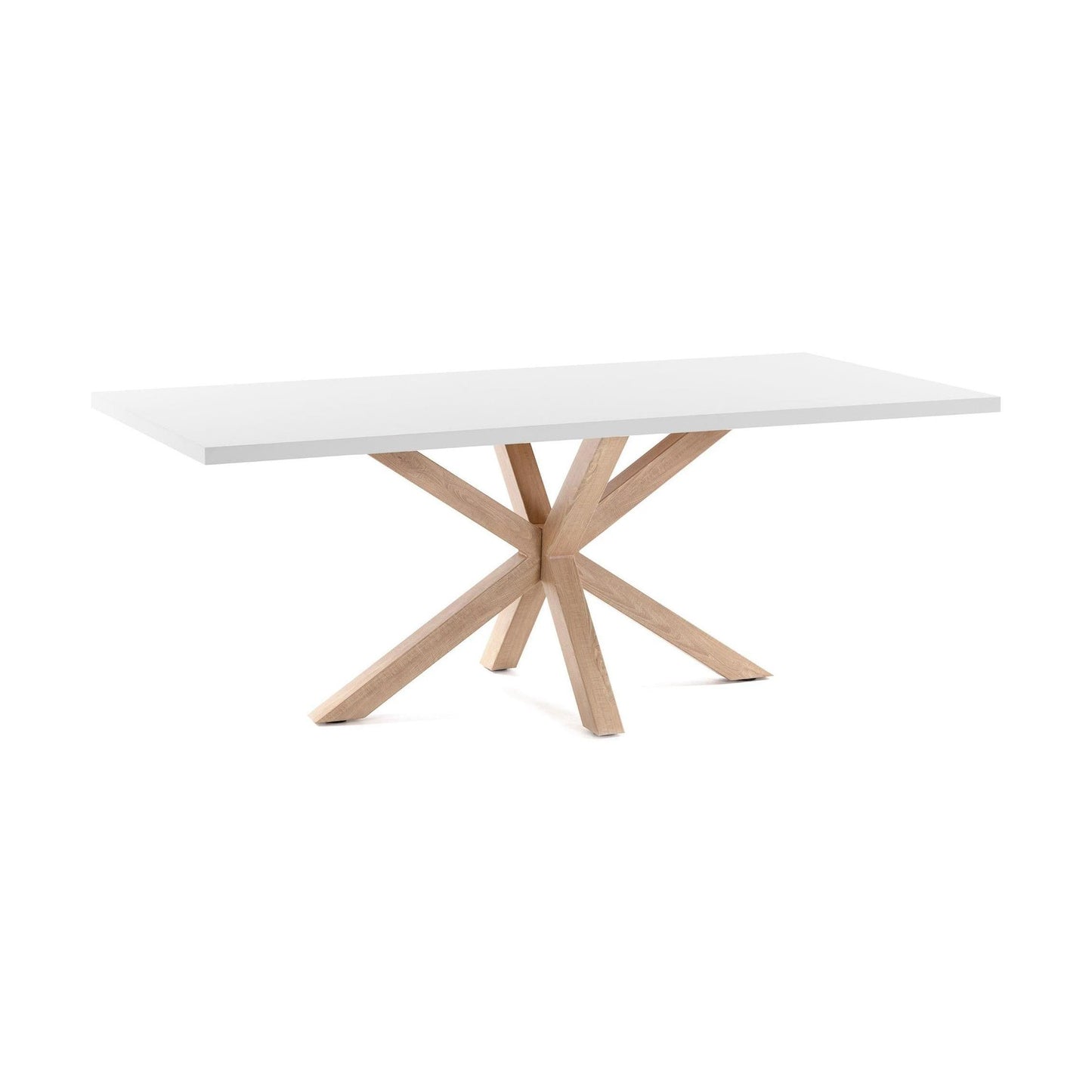 Kave Home Argo eettafel rechthoek 200x100 cm White/Natural