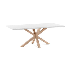 Kave Home Argo eettafel rechthoek 200x100 cm White/Natural