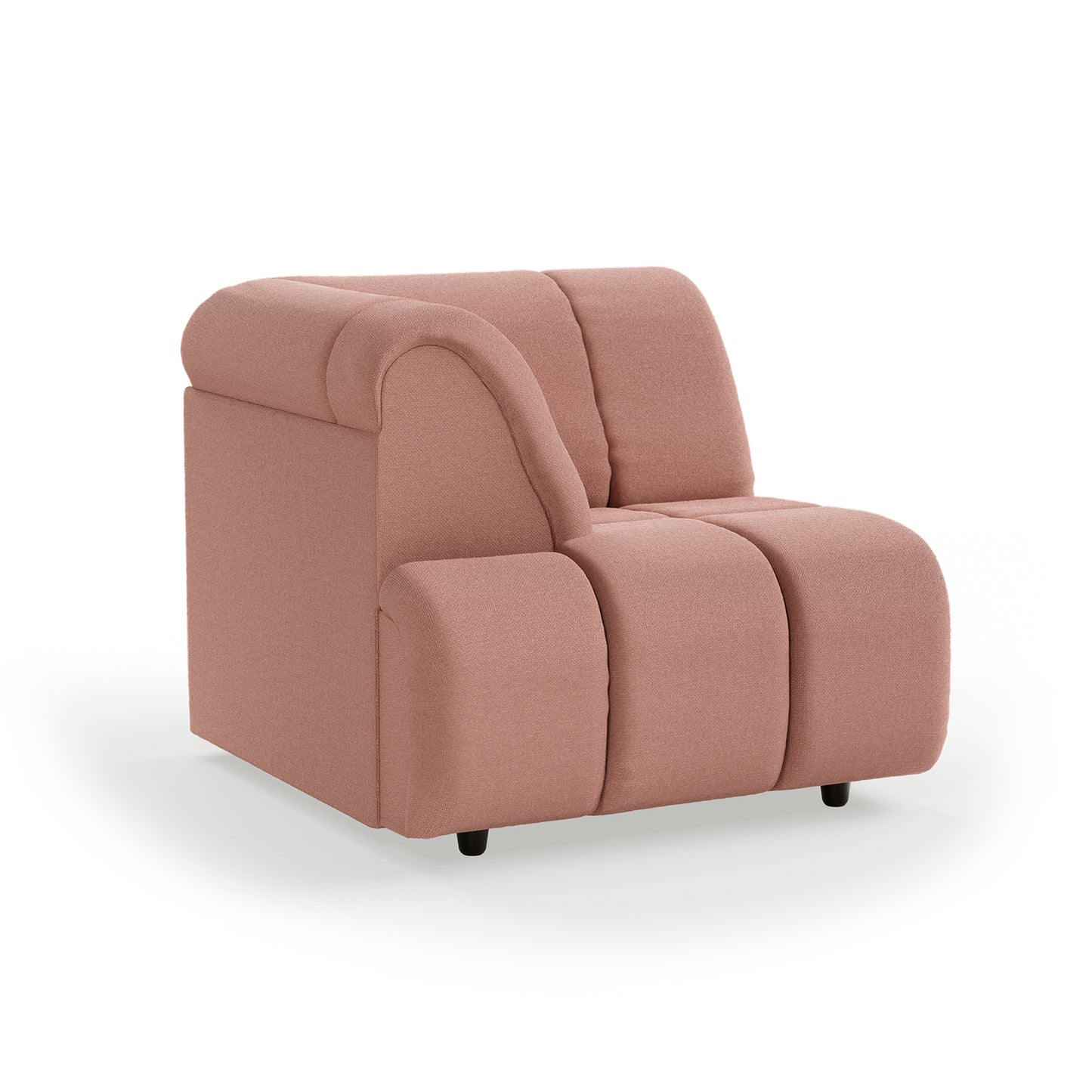 HKliving Wave bank left high arm Linen Dusty Rose