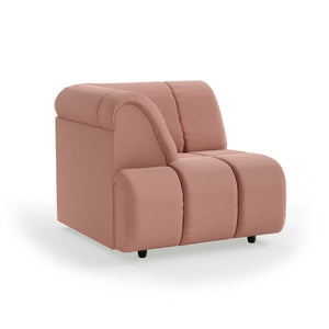 HKliving Wave bank left high arm Linen Dusty Rose