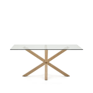 Kave Home Argo eettafel rechthoek 160x90 cm Clear/Natural