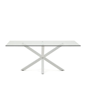 Kave Home Argo eettafel rechthoek 200x100 cm Clear/White