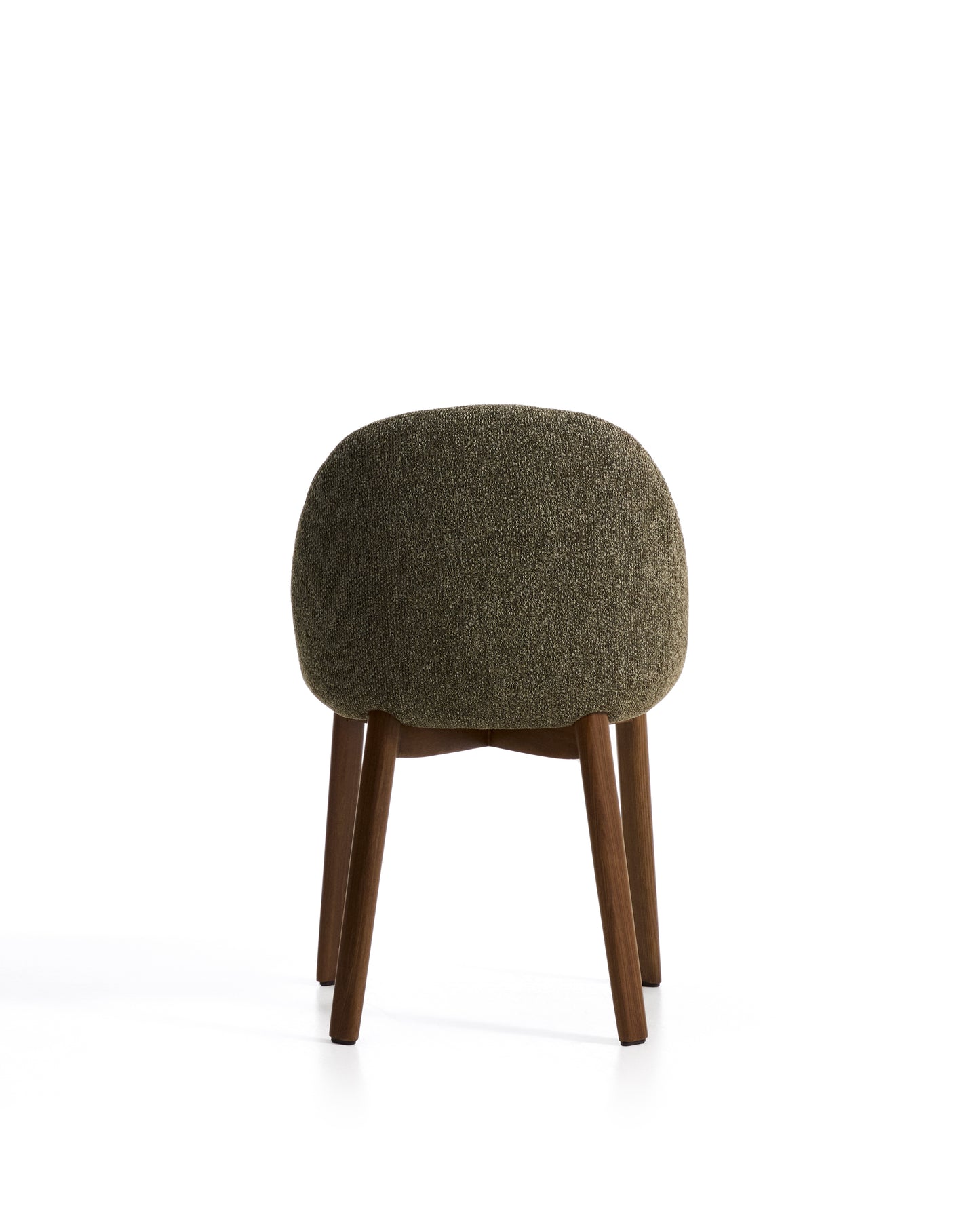 Kave Home Meila eetkamerstoel chenille Green donker hout