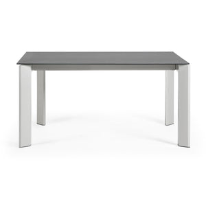 Kave Home Axis eettafel uitschuifbaar 160/220x90 cm Grijs/Wit