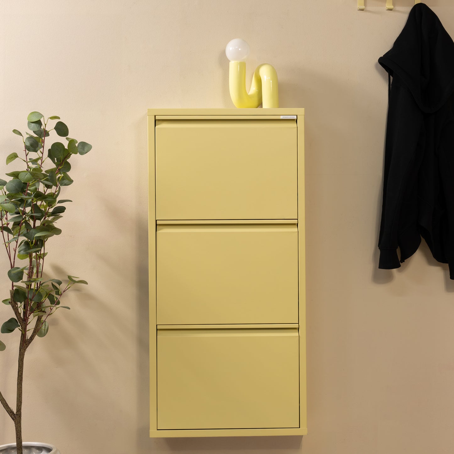 Spinder Design Billy 3 schoenenkast Butter Yellow