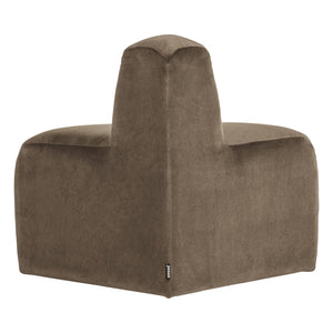 WOOOD Mojo eetbank hoek rond rugleuning velvet Taupe