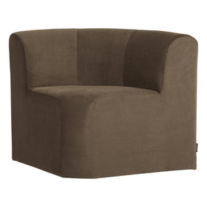 WOOOD Mojo Base eetbank hoek met rugleuning fluweel Taupe