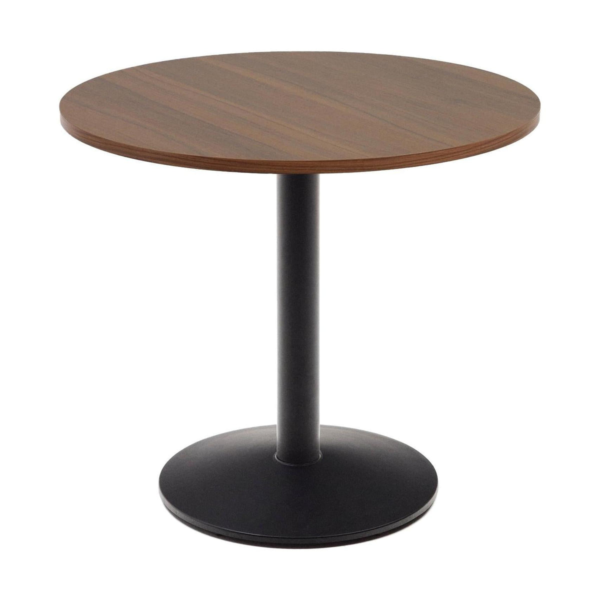 Kave Home Esilda eettafel rond Ø90 cm Bruin/Zwart