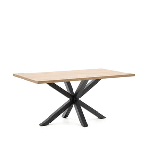 Kave Home Argo eettafel rechthoek 160x100 cm Natural/Black