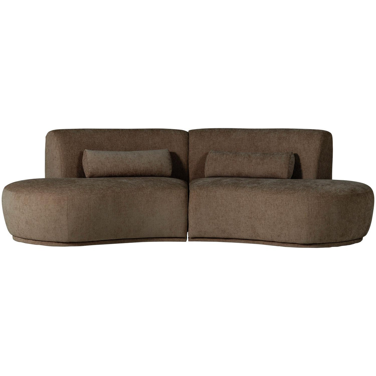 WOOOD Batavier 4-zits bank halfrond velvet Bruin Melange