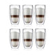 Bodum Pavina Latte Macchiatoglas dubbelwandig 450 ml Set van 6 Stuks