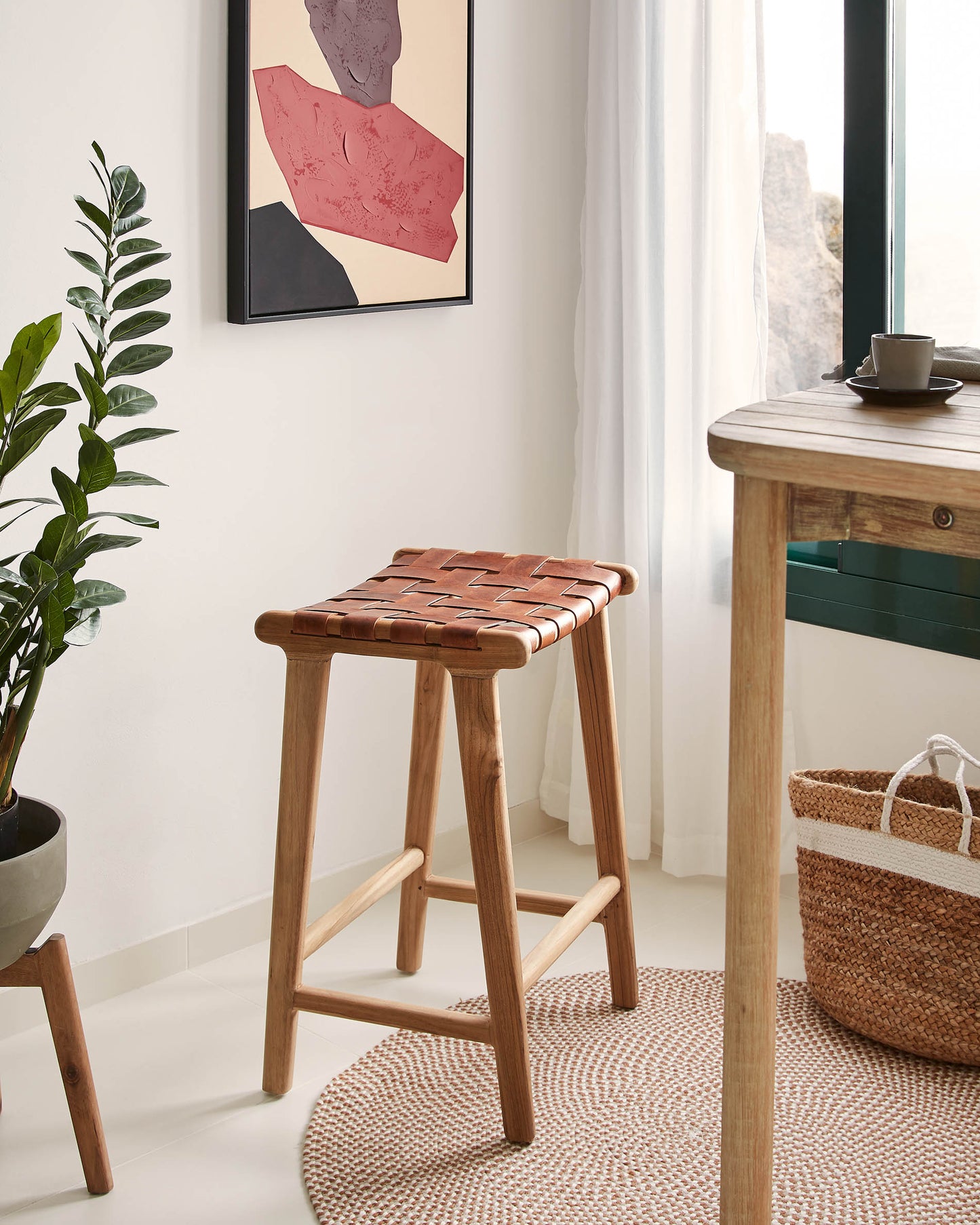 Kave Home Calixta barkruk H67 Naturel