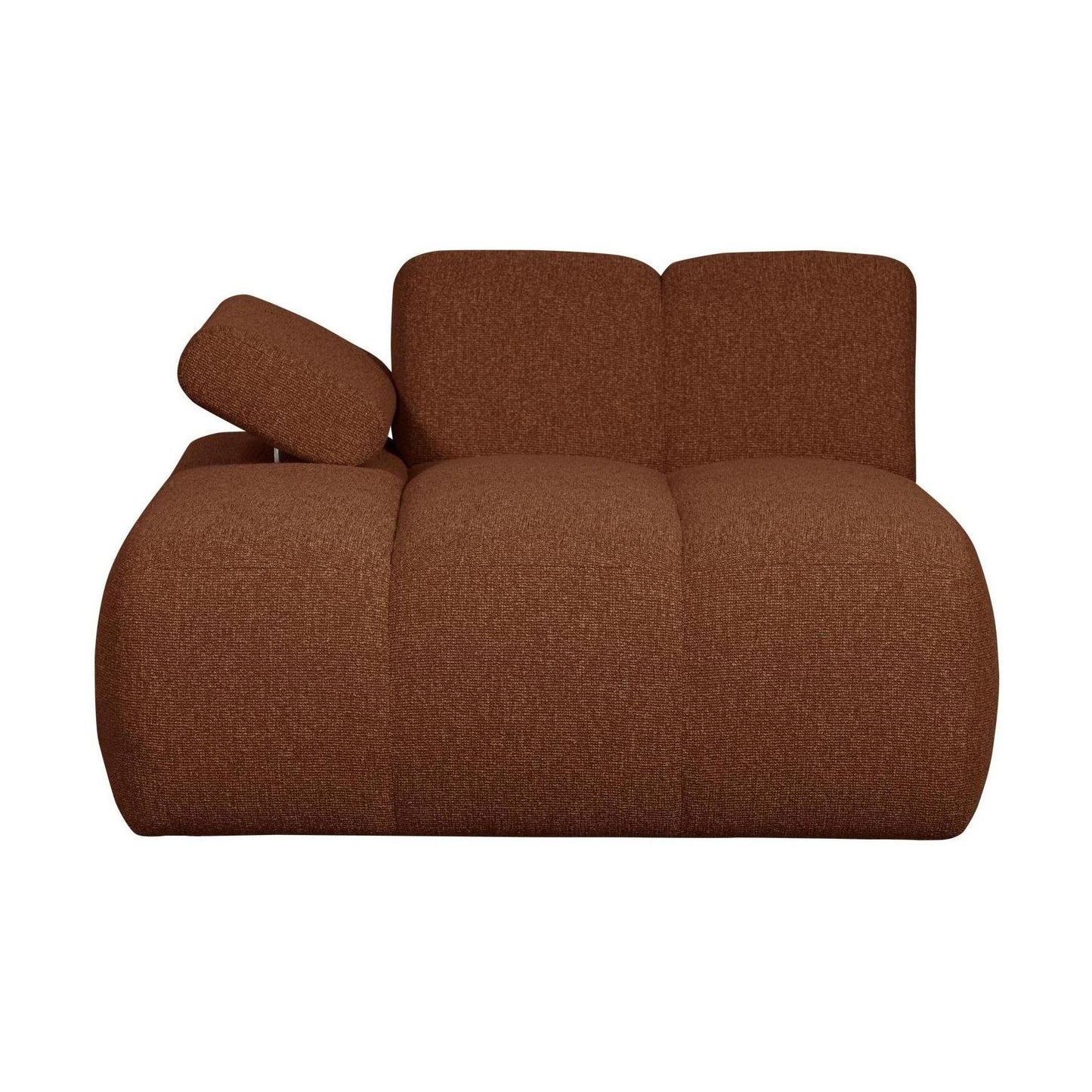 WOOOD Mojo chaise longue bank arm links bouclé Roestbruin Melange