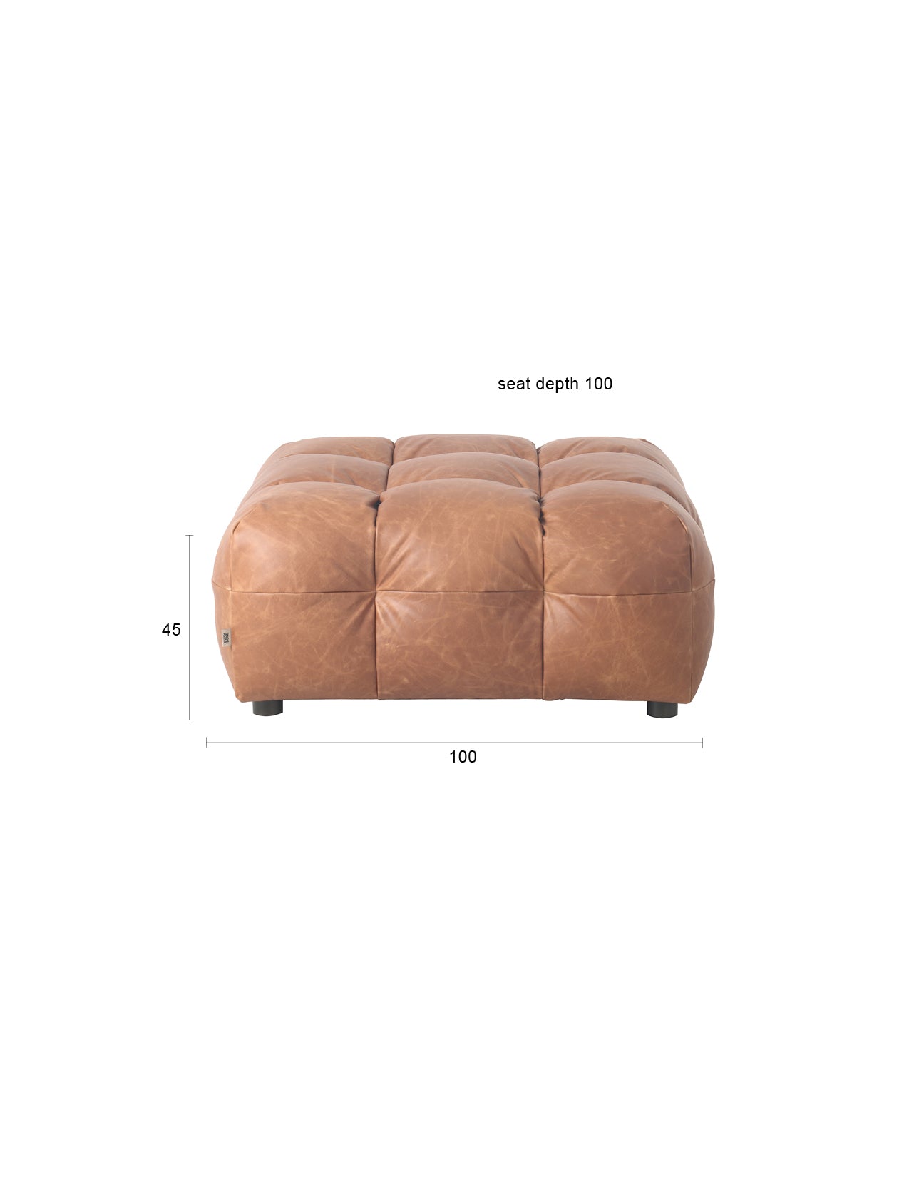 Dutchbone Hackman hocker Cognac