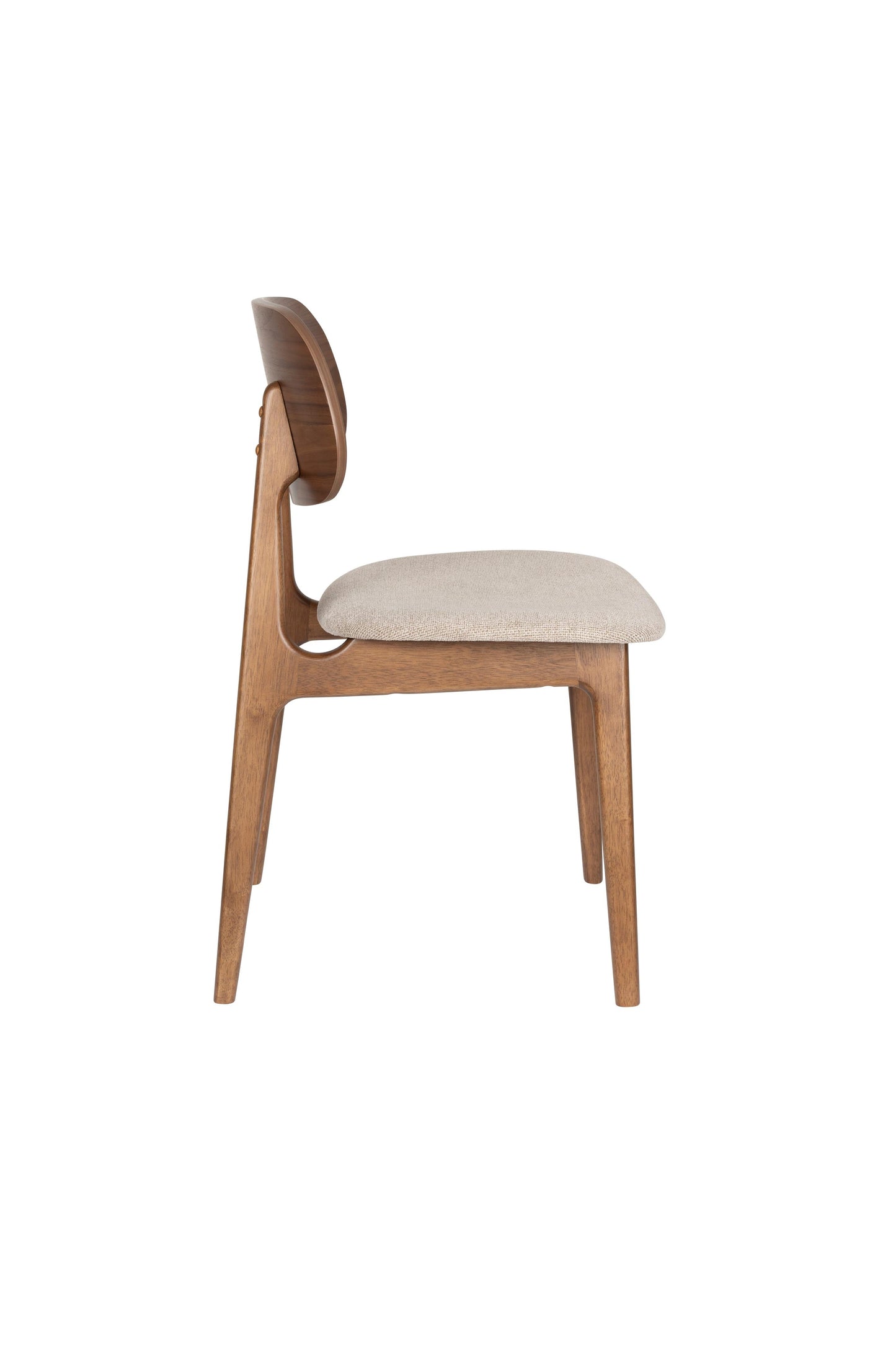 Dutchbone Marais eetkamerstoel Beige/Walnoot
