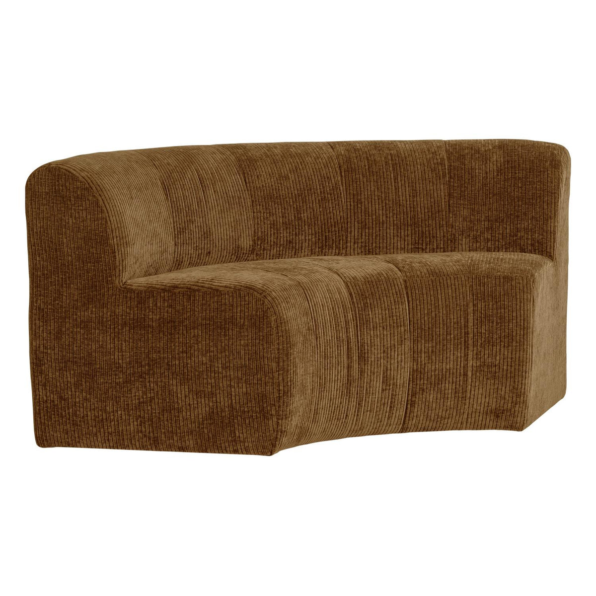 WOOOD Mojo Base eetbank halfronde hoek rugleuning rib Honinggeel