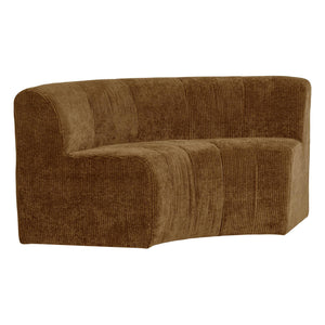 WOOOD Mojo Base eetbank halfronde hoek rugleuning rib Honinggeel