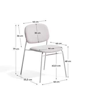 Kave Home Meli eetkamerstoel chenille Beige