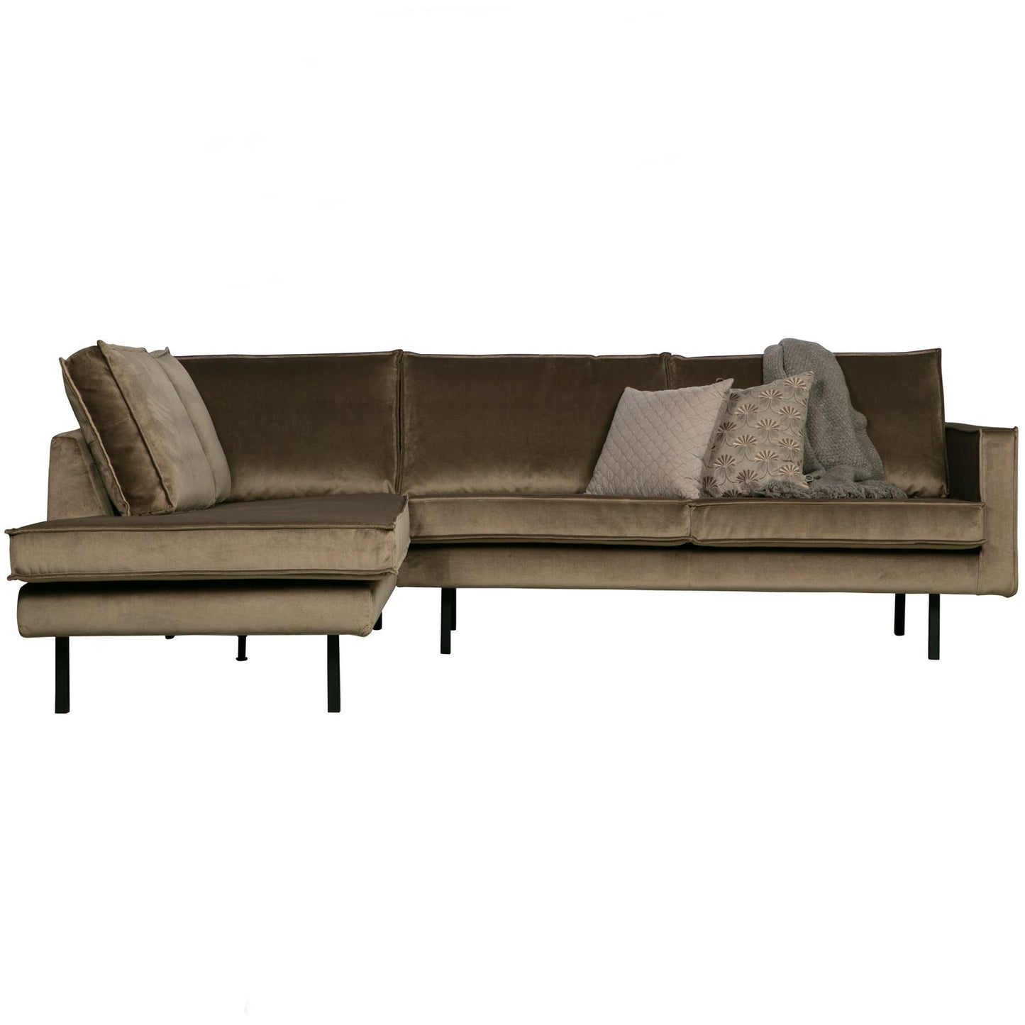 WOOOD Rodeo hoekbank links velvet Taupe