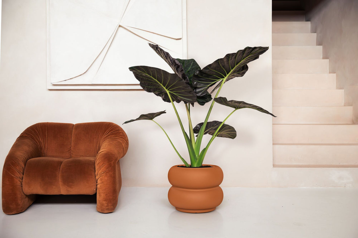 Elho Amber Roll Low bloempot Ø60 cm Karamel