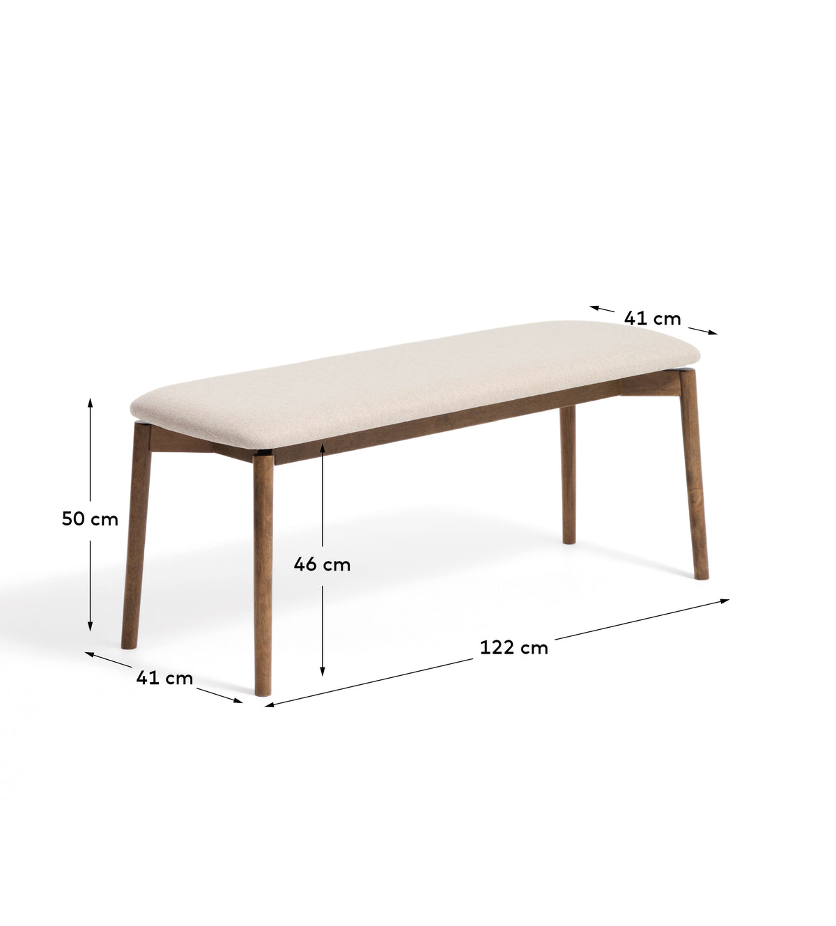 Kave Home Evera eetkamerbank chenille Grey/Brown