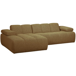 WOOOD Mojo chaise longue bank links bouclé Geel/Bruin Melange