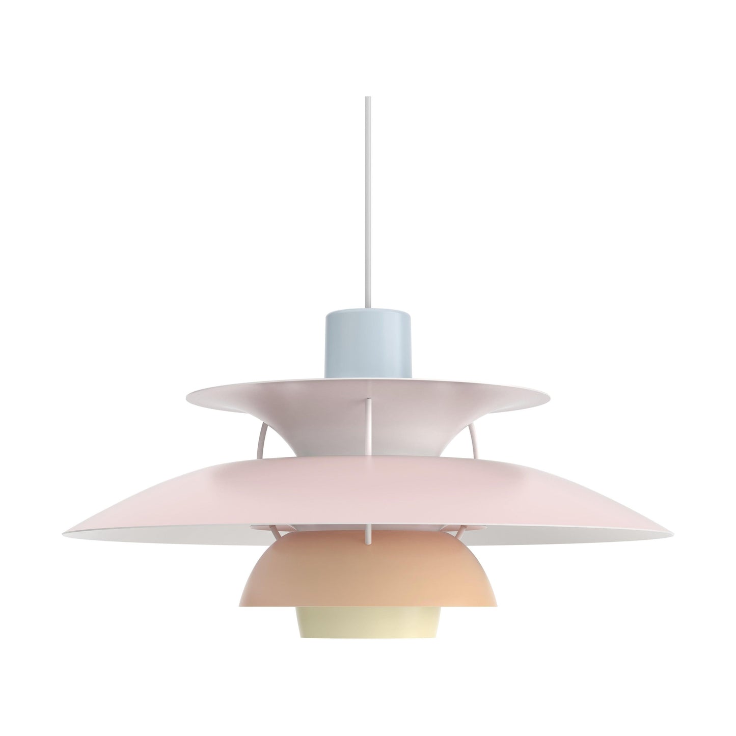 Louis Poulsen PH 5 hanglamp Pastel Blue Rose Peach