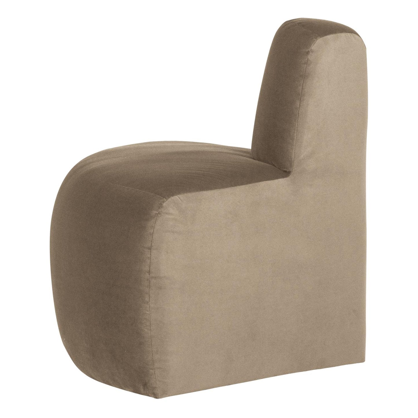 WOOOD Mojo Base eetbank hoek rond rugleuning velvet Khaki