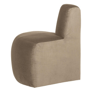 WOOOD Mojo Base eetbank hoek rond rugleuning velvet Khaki