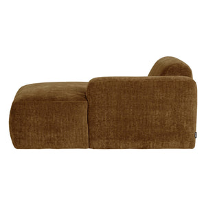 WOOOD Mojo Base chaise longue bank arm rechts rib Honinggeel