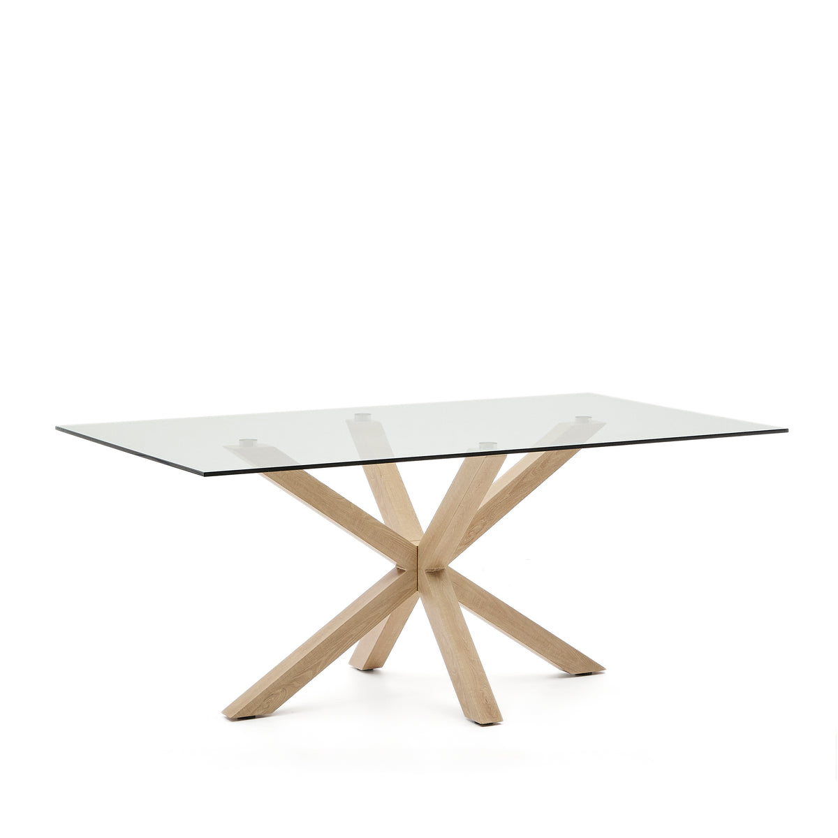 Kave Home Argo eettafel rechthoek 180x100 cm Clear/Natural