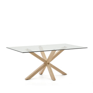 Kave Home Argo eettafel rechthoek 180x100 cm Clear/Natural