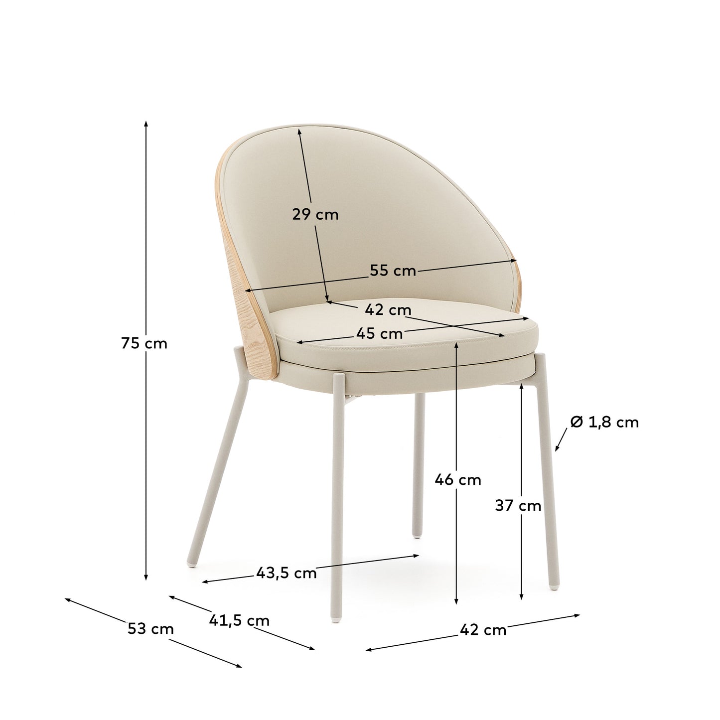 Kave Home Eamy eetkamerstoel Beige