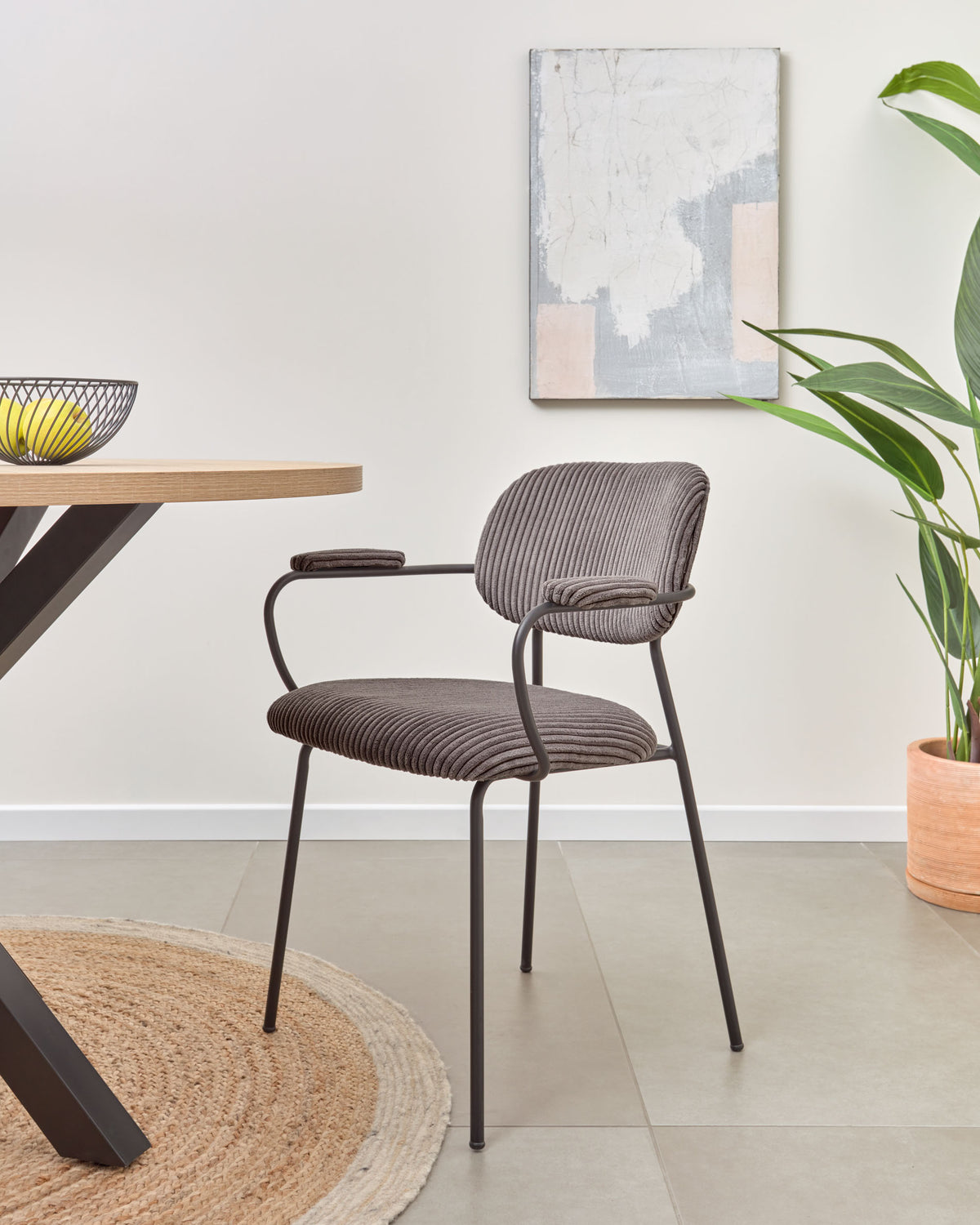 Kave Home Argo eettafel rond Ø120 cm Natural/Black