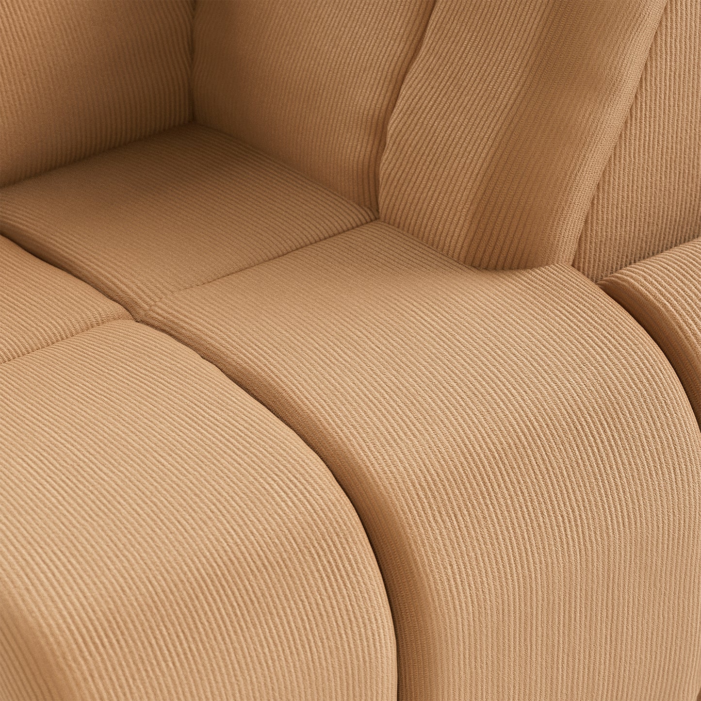 HKliving Wave bank right high arm Corduroy Rib Brown