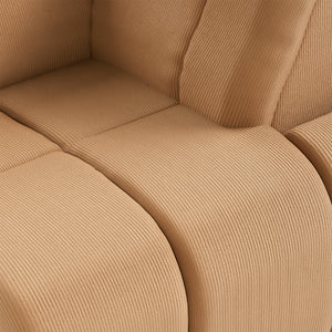 HKliving Wave bank right high arm Corduroy Rib Brown