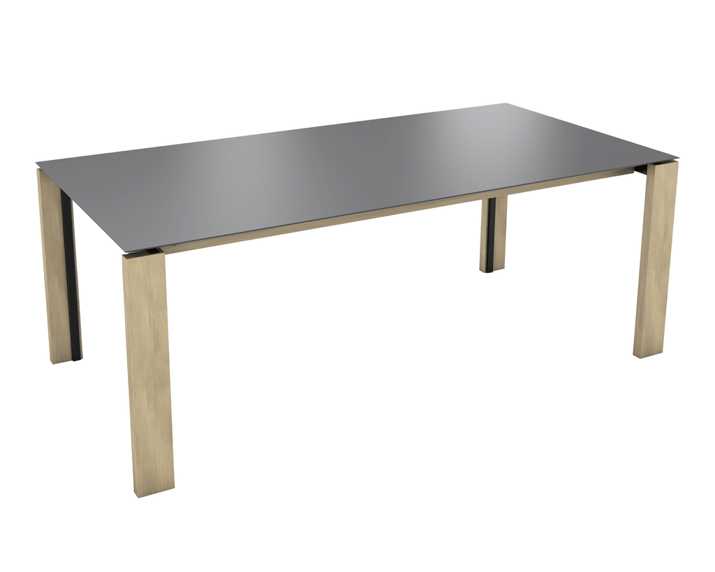 Mobitec Terra T0500 eettafel rechthoek 240x100 cm keramiek Nero poot eiken naturel