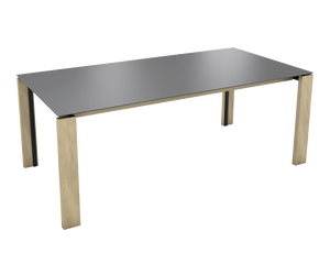 Mobitec Terra T0500 eettafel rechthoek 240x100 cm keramiek Nero poot eiken naturel
