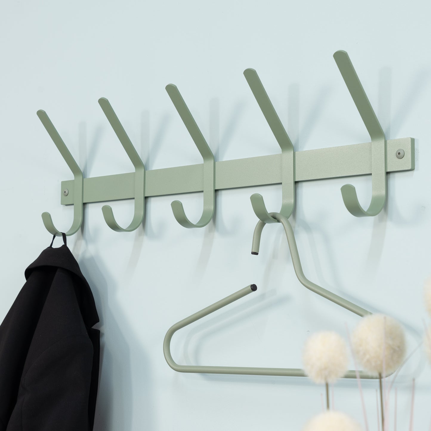 Spinder Design Dexter 5 wandkapstok Dusty Green