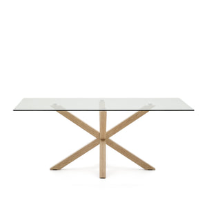 Kave Home Argo eettafel rechthoek 200x100 cm Clear/Natural