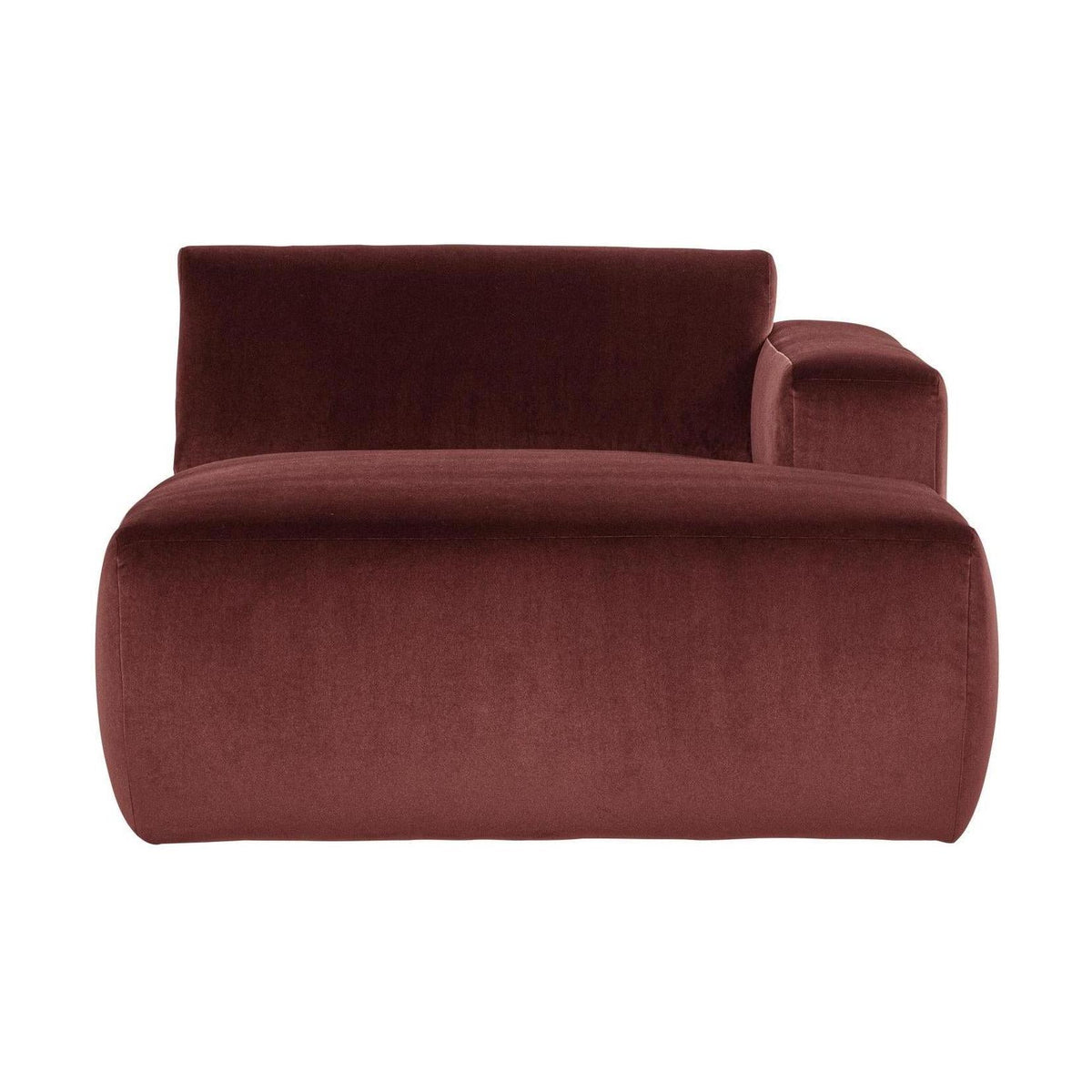 WOOOD Mojo Base chaise longue bank arm rechts velvet Kastanjebruin